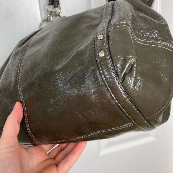 COACH Dark Gray Alexandra Patent Leather Tote Bag 16231 🩶✨ - Picture 11 of 16